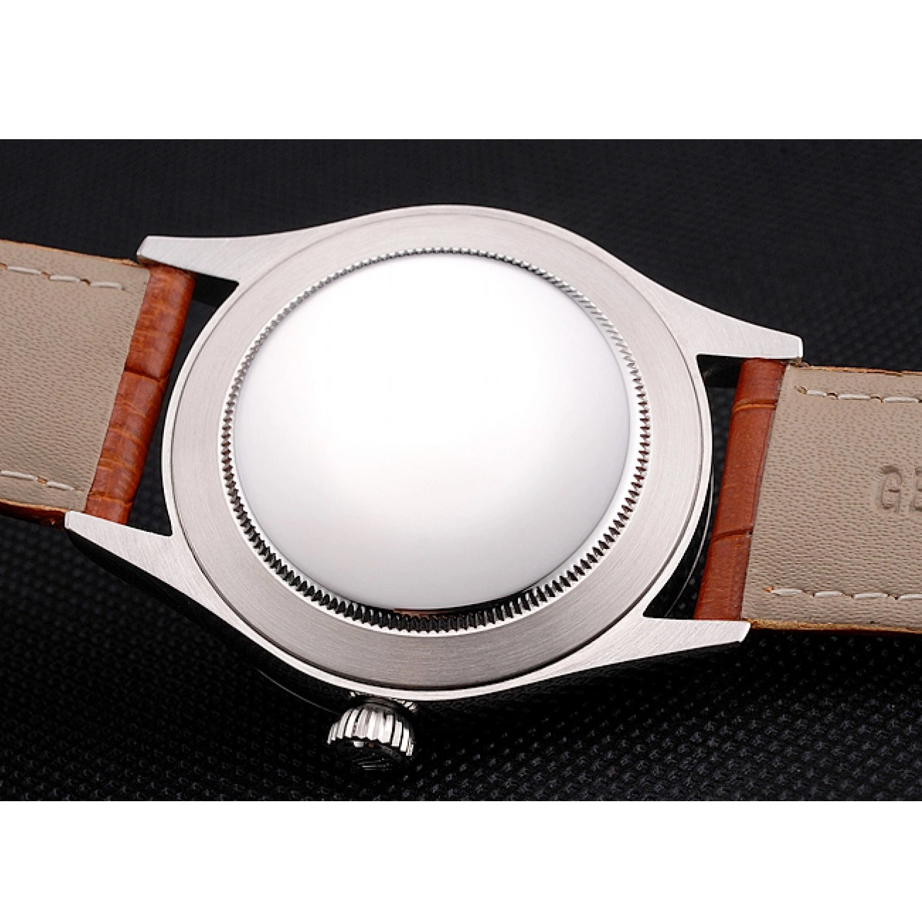 Aaa replica watch Case Leather Datejust Stainless Blue Swiss Brown Dial Steel Strap Rolex Light 0816